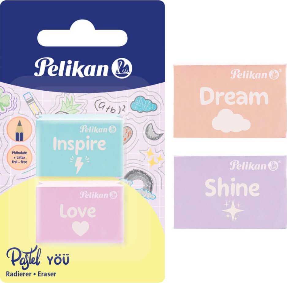 Pelikan 606196 trintukas plastikinis įvairių spalvų 2 vnt.