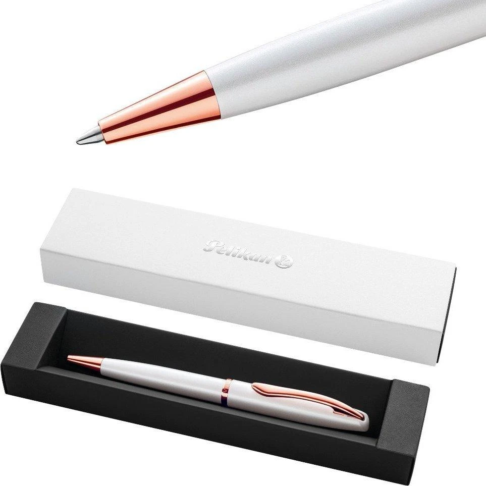 Tušinukas JAZZ NOBLE, Pelikan, baltos sp. metalinis korpusas, pasukamas, dovanų dėžutėje