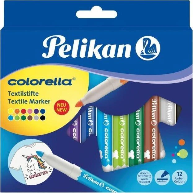 Flomasteriai Pelikan COLORELLA tekstilei, 12 spalvų
