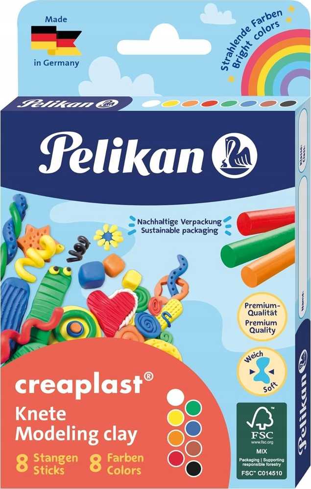 Pelikan Plastilinas 8sp 160g
