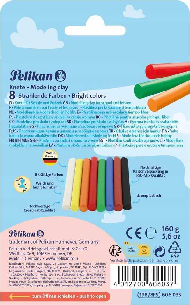 Pelikan Plastilinas 8sp 160g