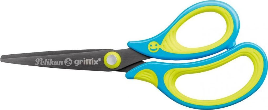 Pelikan Griffix žirklės ergonomiškos smailios neoninės mėlynos