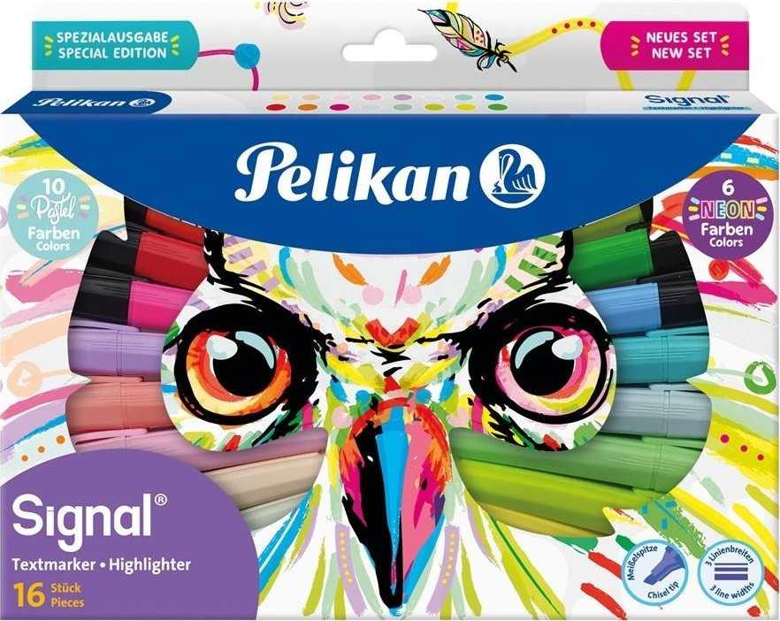 Pelikan Pelikan 825078 žymeklis 16 vnt. Kalto antgalis daugiaspalvis