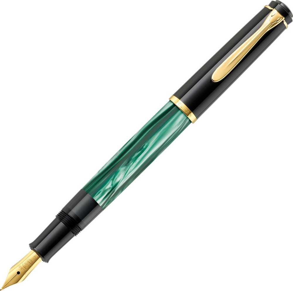 Pelikan 994103 amžinasis rašiklis / plunksnakotis su integruota papildymo sistema, juoda, auksinė, žalia, marmuro spalva, 1 vnt.