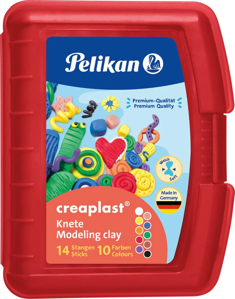 Pelikan Plastilinas 10sp 240g raudonoje dėžutėje