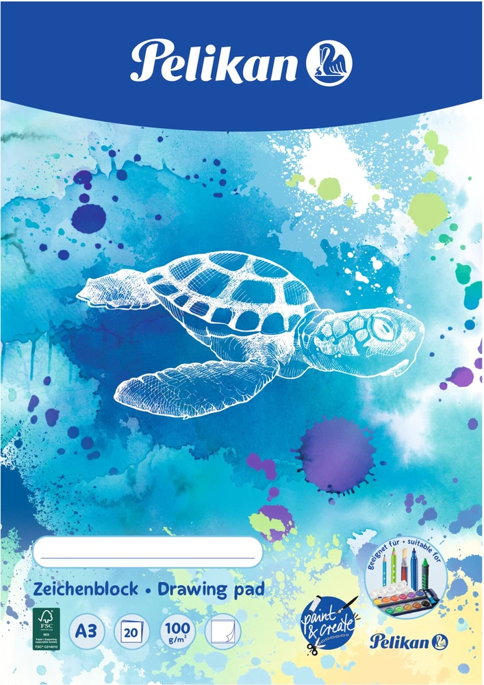 Pelikan Blok rysunkowy C3/20 A3 20 Bl. Żółw FSC Mix