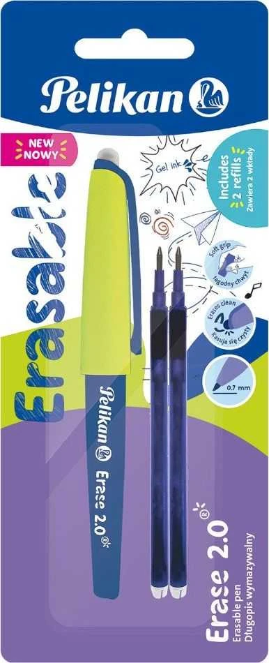 Pelikan Erase 2.0 trinamas rašiklis, mėlynas