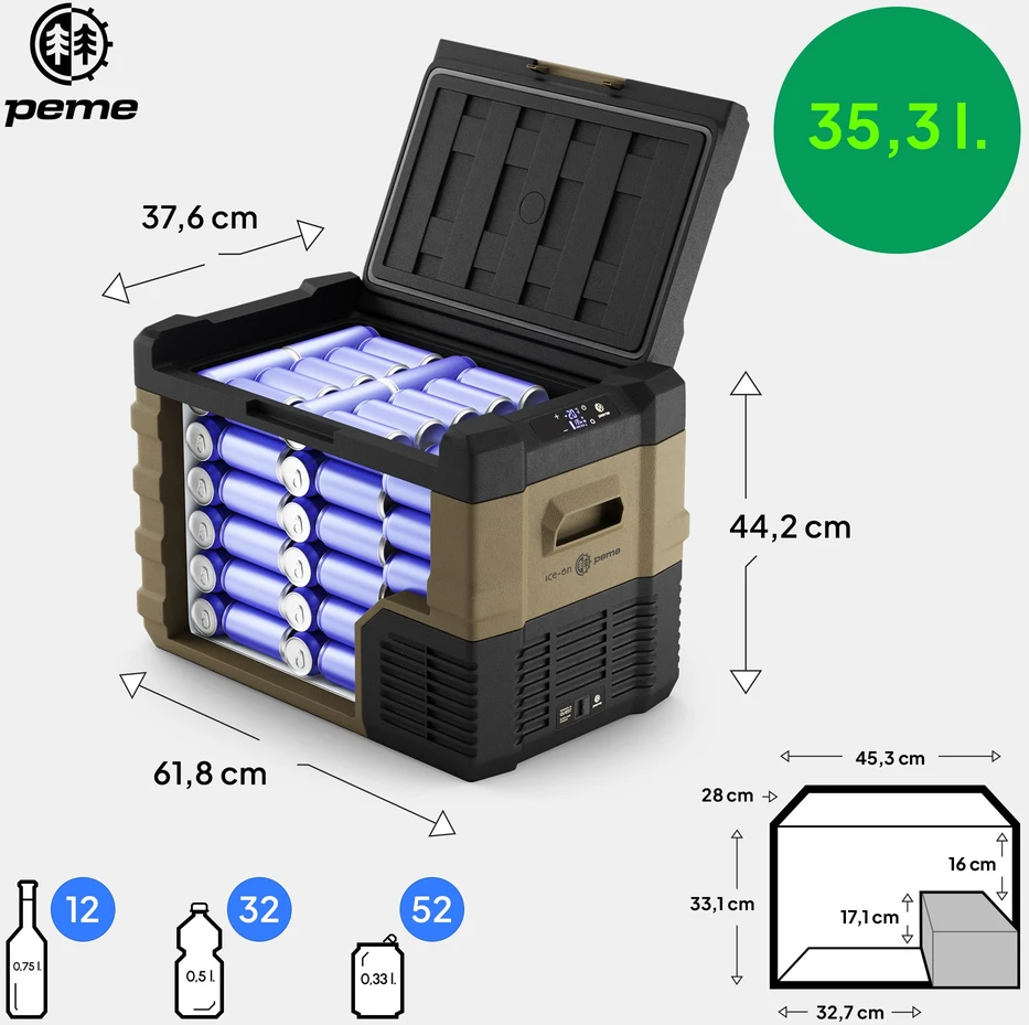 Peme Quest 40 Sand Storm / Automobilinis radiatorius / 35,3 litro / AC 240 V ir DC 12/24 V / 60 W