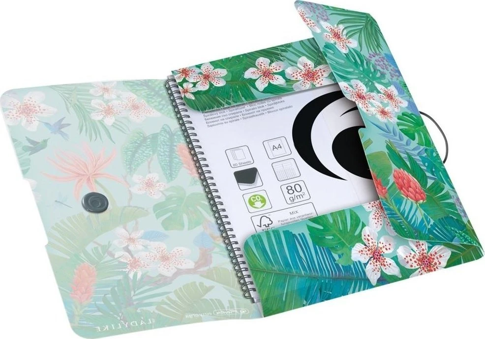 Penalas Herlitz Teczka su gumką PP A4 Ladylike Jungle
