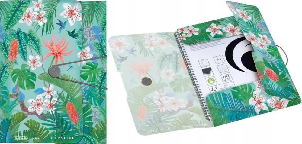 Penalas Herlitz Teczka su gumką PP A4 Ladylike Jungle