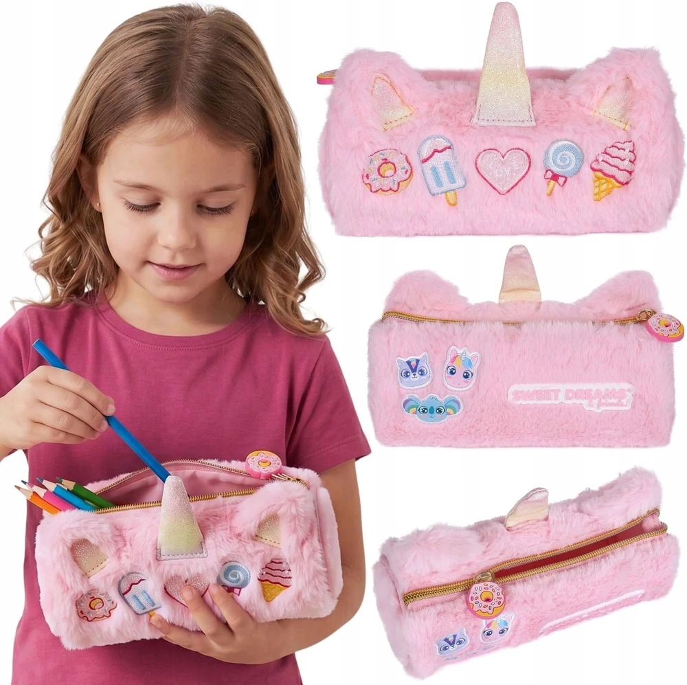 Pencialas KIDS mokyklinis pliušinis vienaragis mergaitei Sweet Dreams dėklas / Kl11688 (SB12106)