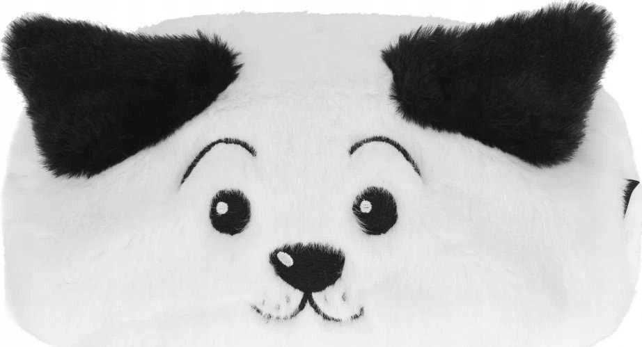 Pliušinis pieštukų dėklas su 1 užtrauktuku Dog B&W STARPAK 502046