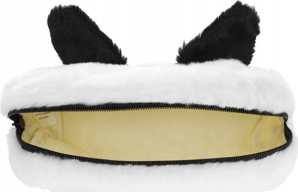 Pliušinis pieštukų dėklas su 1 užtrauktuku Dog B&W STARPAK 502046