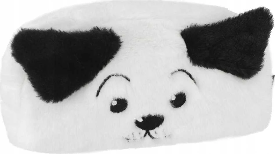 Pliušinis pieštukų dėklas su 1 užtrauktuku Dog B&W STARPAK 502046