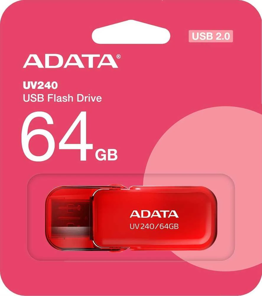 ADATA | USB atmintinė | UV240 | 64 GB | USB A tipo | Raudona