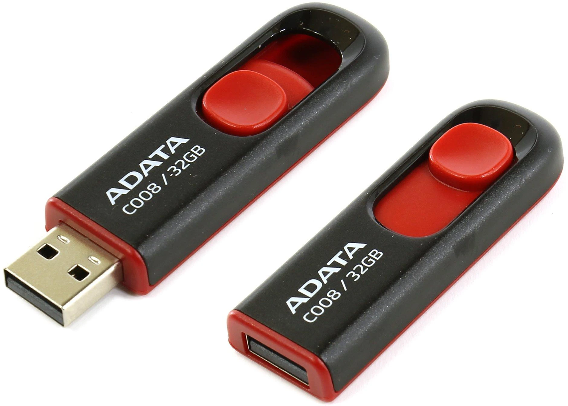 Ištraukiamas atmintukas Adata C008 32GB Juodas/raudonas