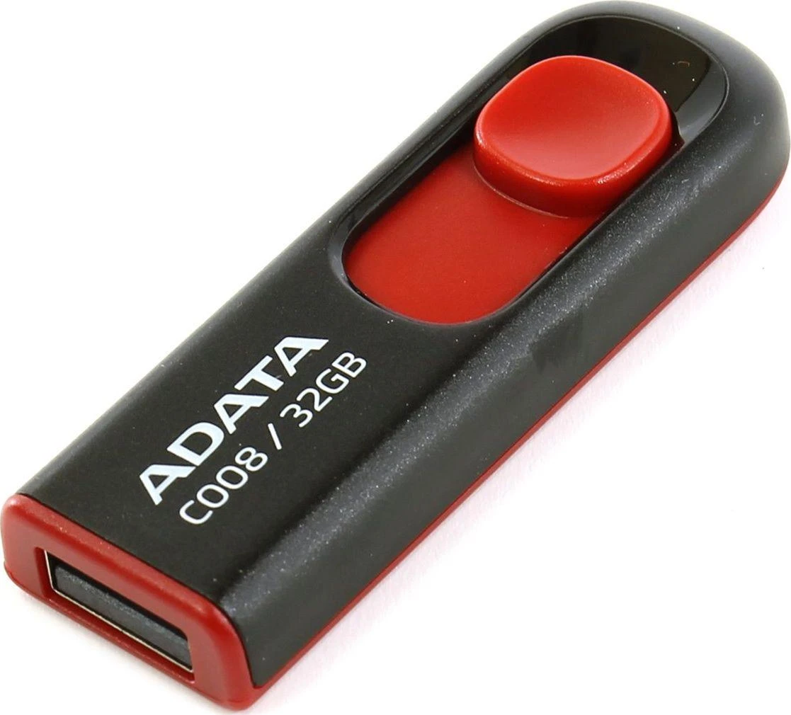 Ištraukiamas atmintukas Adata C008 32GB Juodas/raudonas