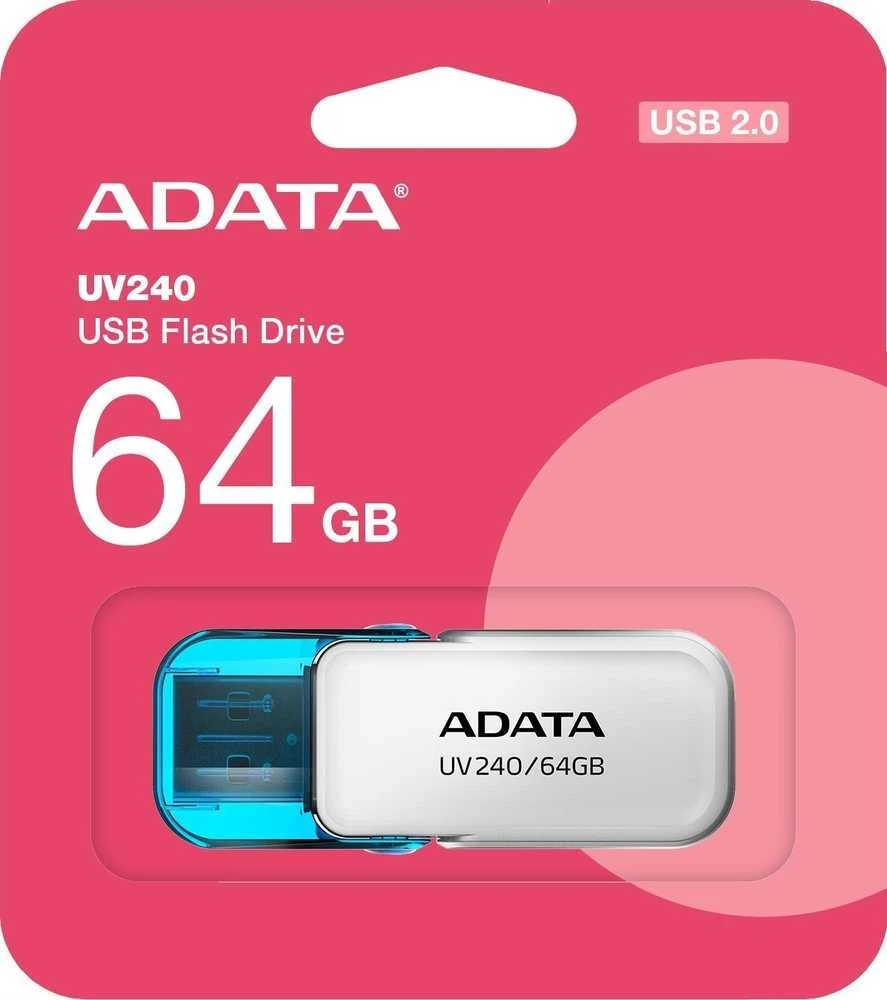 ADATA | USB atmintinė | UV240 | 64 GB | USB A tipo | Baltas