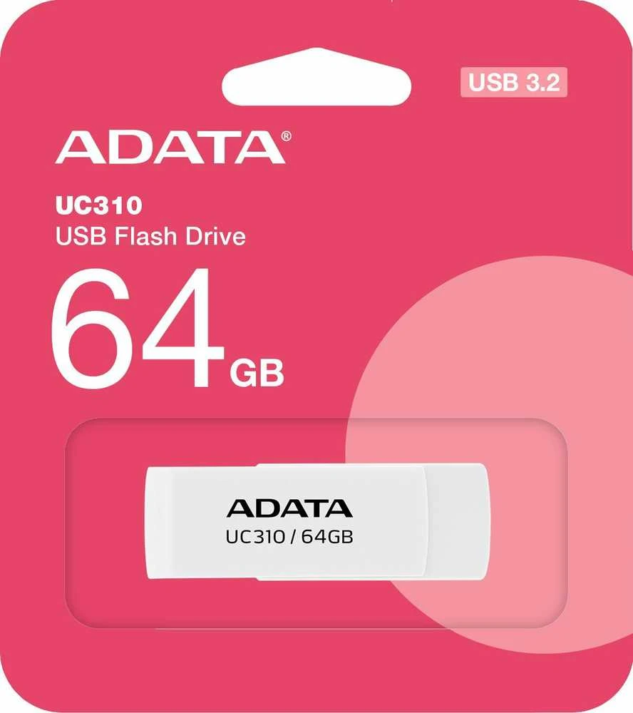 USB laikmena ADATA UC310, 64 GB, Baltos spalvos