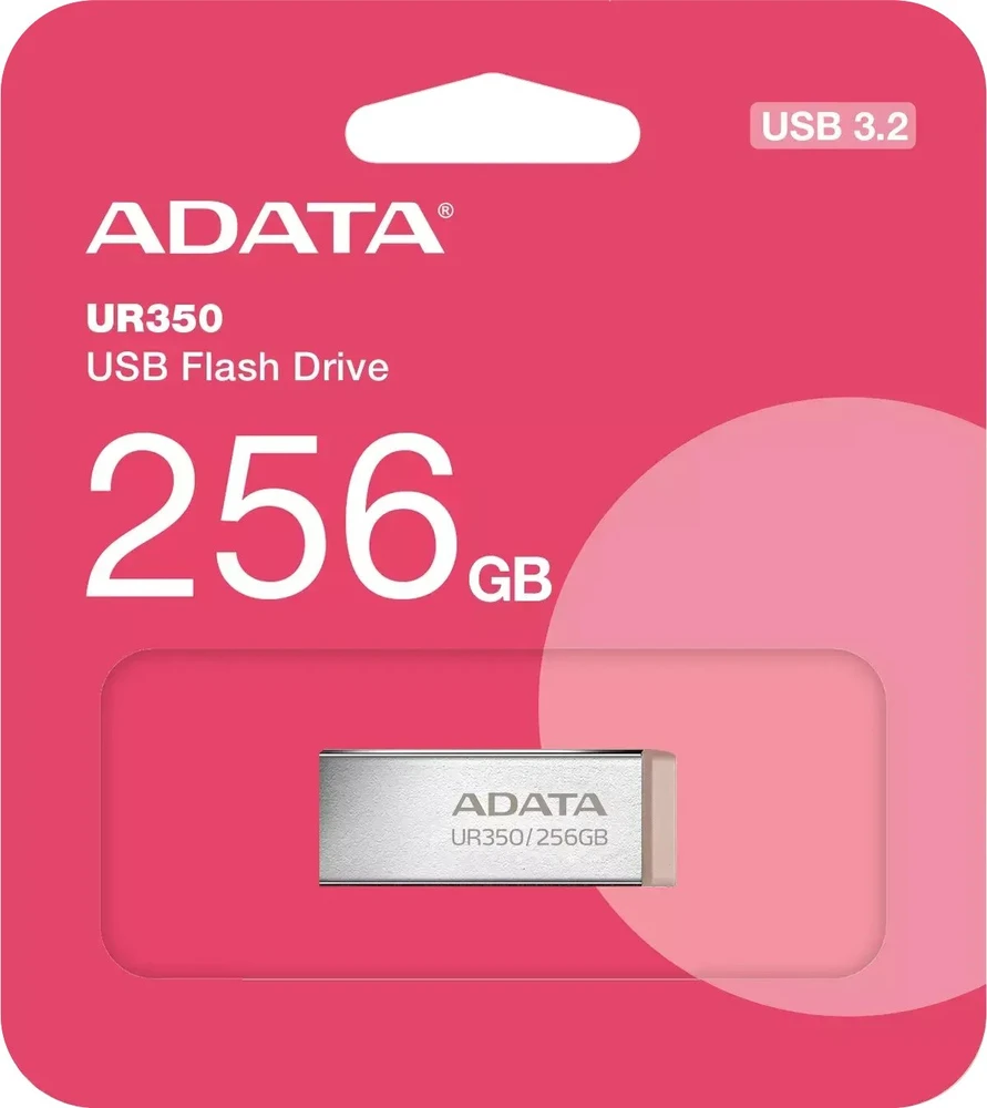 ADATA UR350 USB flash drive 256 GB USB Type-A 3.2 Gen 1 (3.1 Gen 1) Brown, Nerūdijantis plienas
