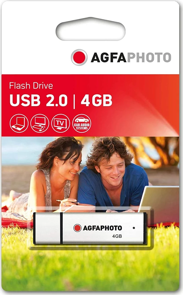 AgfaPhoto USB 2.0 4GB sidabrinis USB atminties raktas