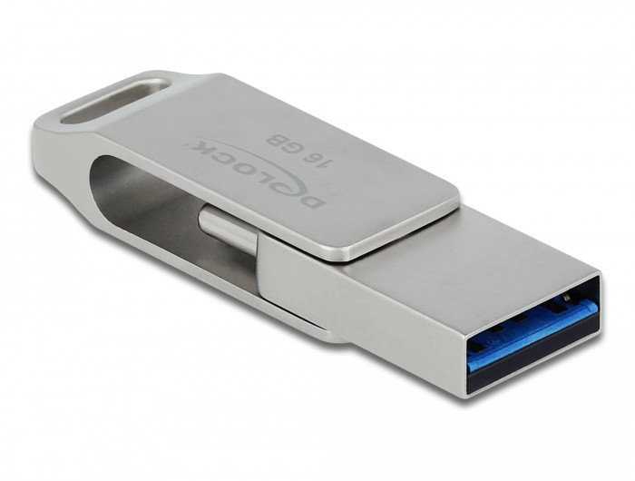 STICK DELOCK USB 3.2 Gen 1 USB-C + Typ-A Speicherstick 64GB - Metallgehuse