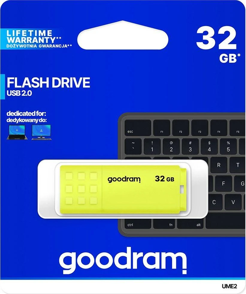 GOODRAM UME2-0320Y0R11 GOODRAM atmintis USB UME2 32GB USB 2.0 Geltona