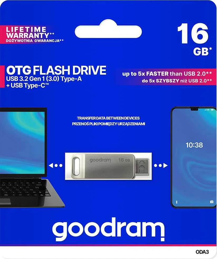 Atmintinė Goodram ODA3 16GB OTG USB 3.0 + Type-C