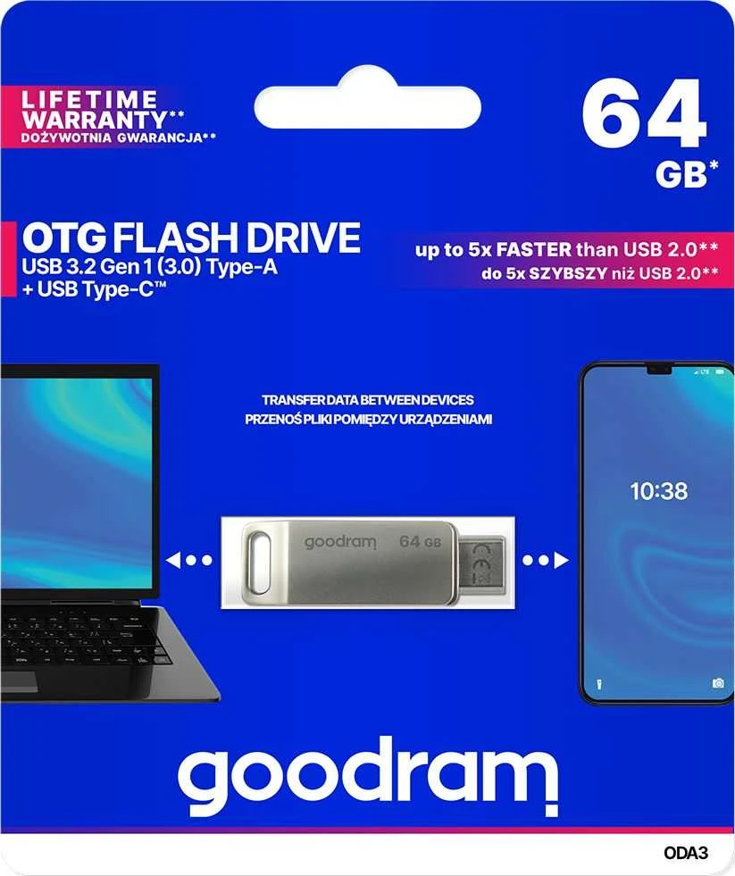 GOODRAM 64GB ODA3 Sidabrinis USB 3.0