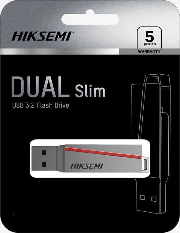 „Hikvision HIKSEMI“ 64 GB dviguba atmintinė, USB 3.2 (srovės greitis: 30–150 MB/s, pločio greitis: 15–45 MB/s)