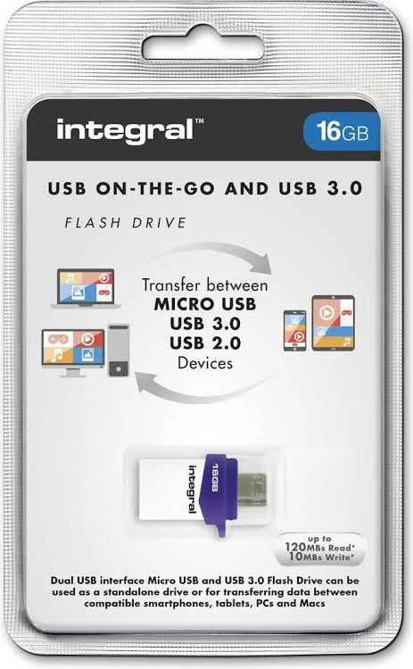 Pendrive Integral Micro Fusion, 16 GB (INFD16GBMIC3.0-OTG)