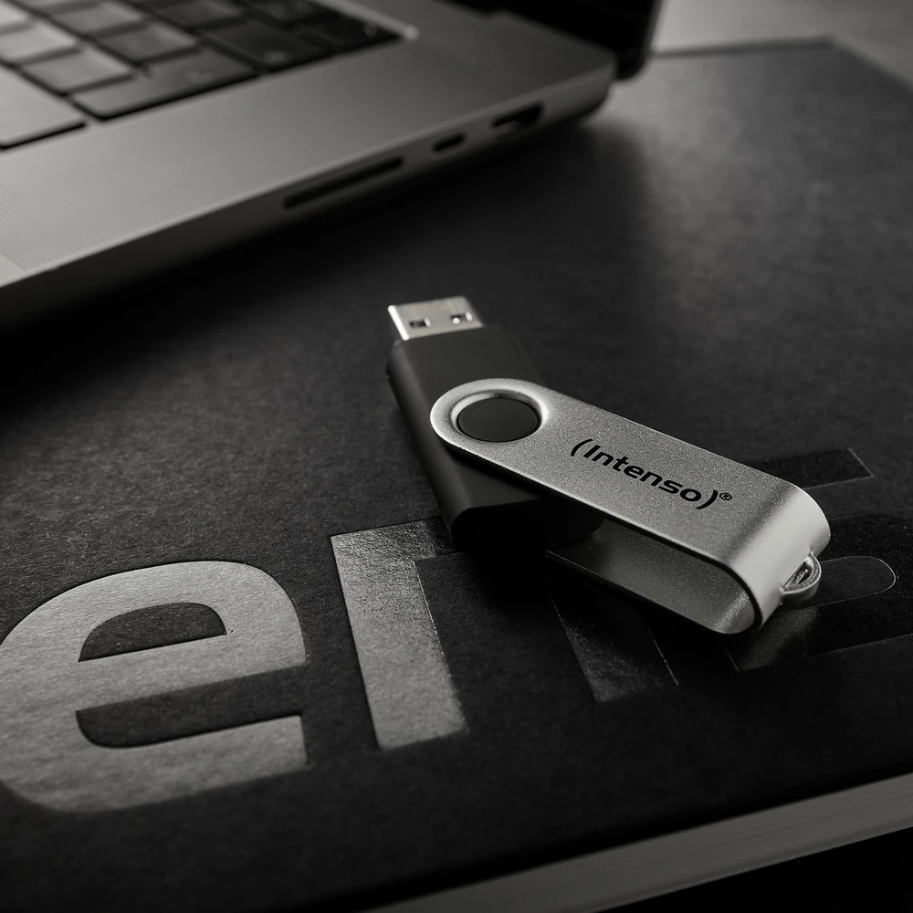 Intenso Office Line 64 GB, USB-Stick - sidabrinis/juodas, USB-A 3.2