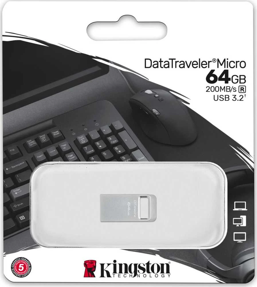 Kingston 64GB DataTraveler Micro 200MB/s Metal USB 3.2 Gen 1