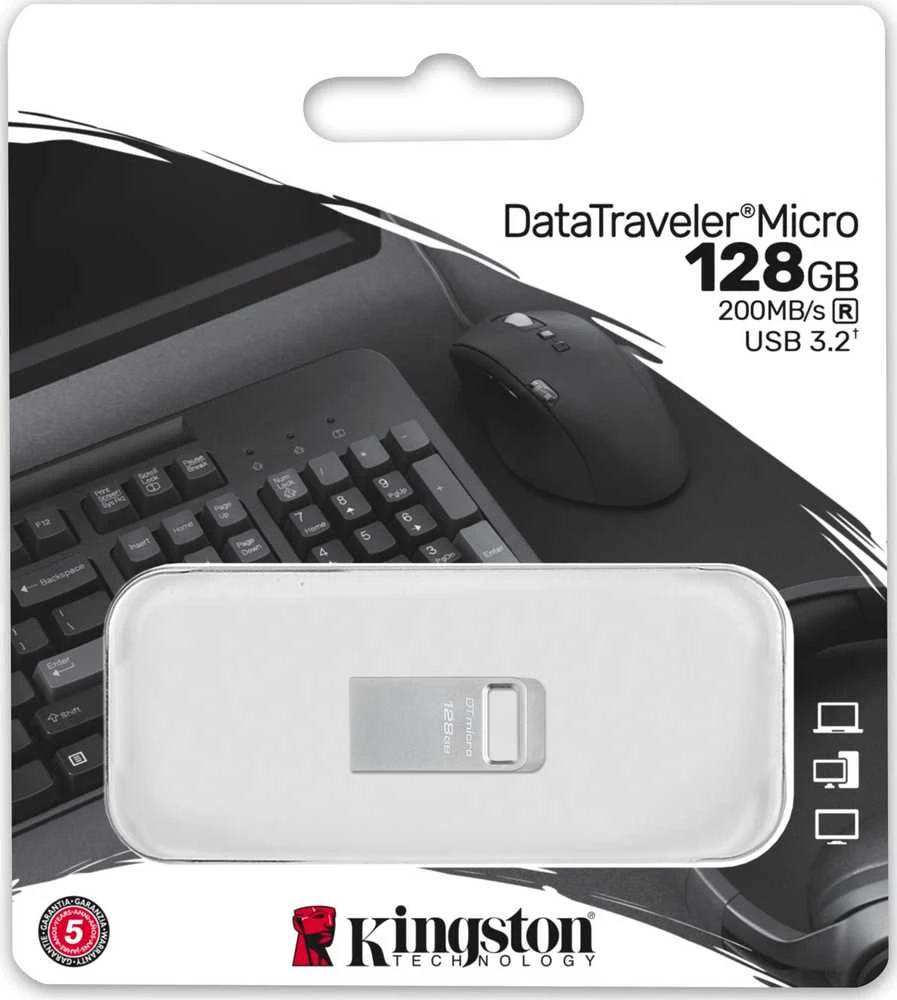KINGSTON 128GB DATATRAVELER MICRO 200MB/S METAL USB 3.2 GEN 1