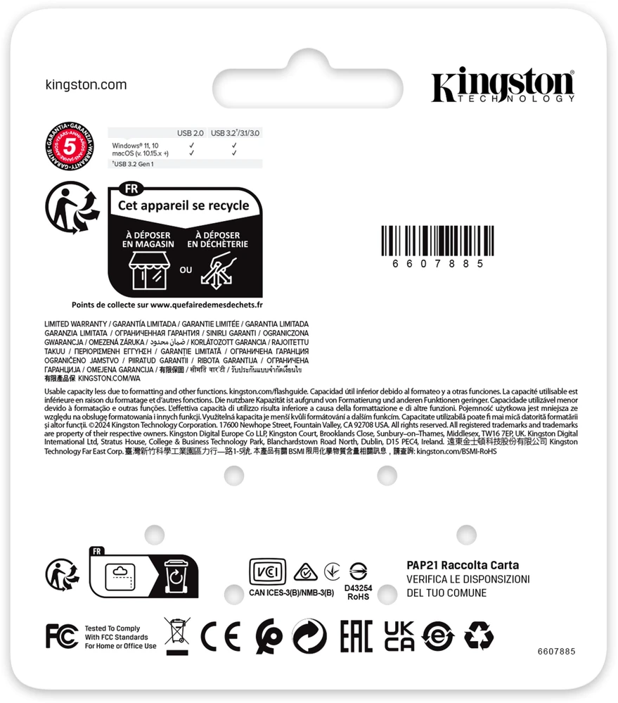 Pendrive Kingston DTSE9G3, 512 GB (KE-U2X512-1AC)