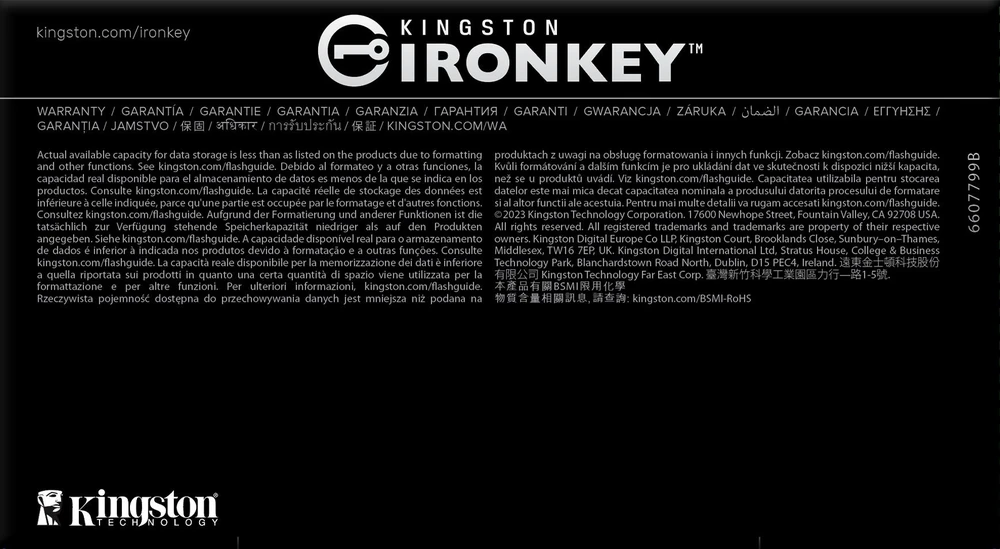 Atmintinė Kingston IronKey D500S, 512 GB (IKD500S/512GB)