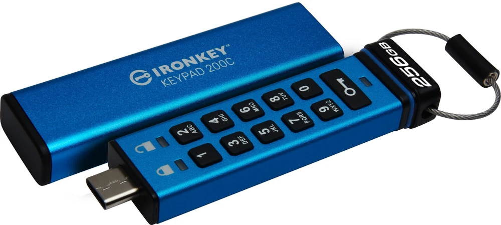 Kingston IronKey klaviatūra 200 256 GB USB-C AES Encrypted