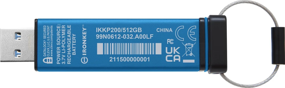 „Kingston IronKey“ klaviatūra 200 512 GB USB-A su AES šifravimu