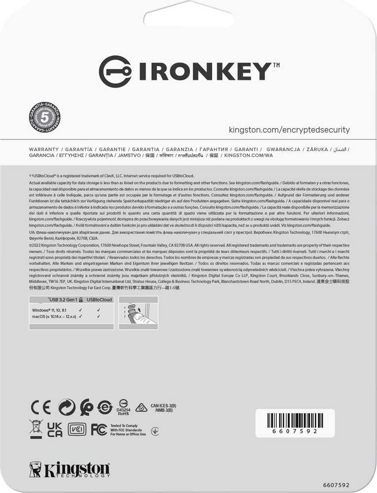 Kingston IronKey Locker+ 50 128GB USB 3.0