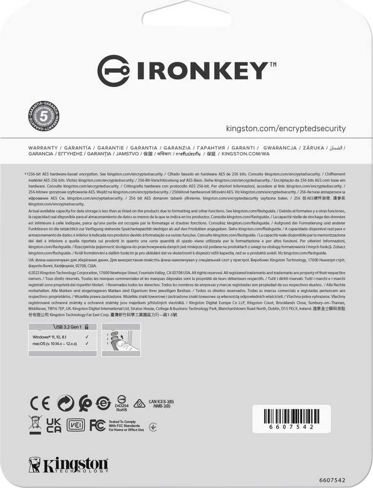 Kingston IronKey Vault Privacy 50 64GB USB 3.0 256bit AES Encrypted