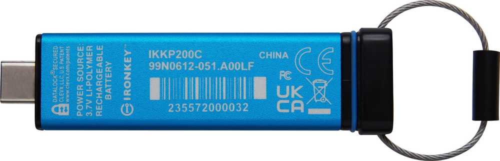 KINGSTON 64GB USB-C IronKey klaviatūra 200C FIPS 140-3 3 lygio laukiama AES-256 patvirtinimo