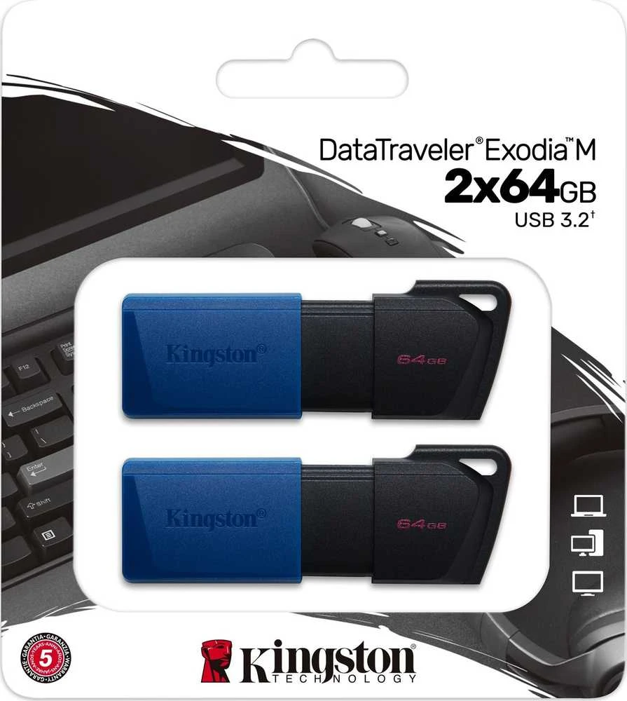 „Kingston DataTraveler Exodia M“ USB atmintinė, 2 x 64 GB