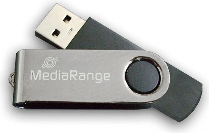 STICK 4GB MEDIARANGE MR907 B - Juodas - Sidabrinė