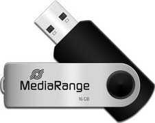Pendrive MediaRange MR910-3 16GB Juodas, Sidabrinė