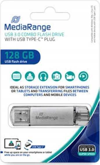„MediaRange“ USB atmintinė 128 GB USB 3.1 derinys su USB Type-C
