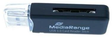 Juodas MediaRange USB 3.0 atminties kortelių skaitytuvas