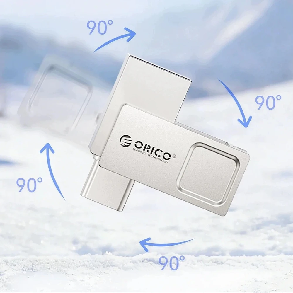 Orico U301 256GB USB-A USB-C USB 3.2 Gen 1 Pendrive - Sidabrinis