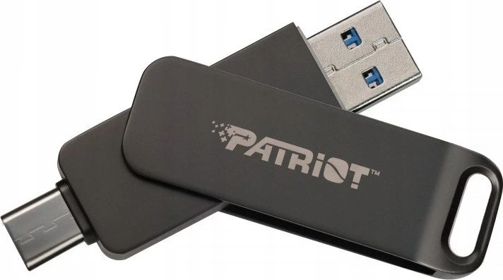 Flashdrive PATRIOT Rage R550 128GB 100MB/S USB A+C Swivel Design (PE128GR550DSAD) Juodas