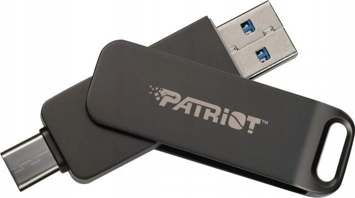 USB Atmintinė - Patriot Rage R550 512GB 100MB/s USB A+C Sukamoji Juoda
