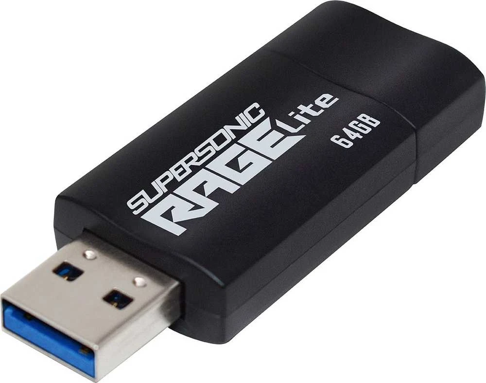 USB Atmintinė - Patriot Supersonic Rage Lite 64GB USB 3.2 Gen 1 Juoda